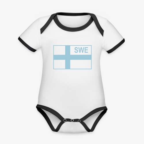 Svensk taktisk flagga (Negativ) - Sverige - Ekologisk kontrastfärgad kortärmad babybody