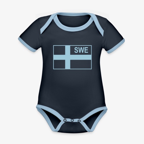 Svensk taktisk flagga (Negativ) - Sverige - Ekologisk kontrastfärgad kortärmad babybody