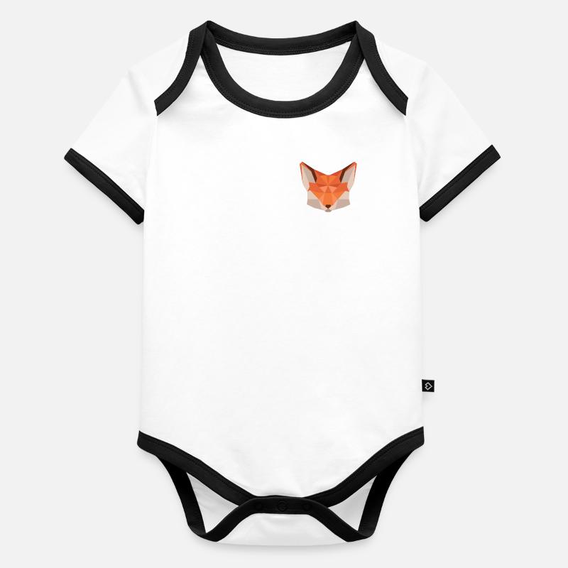 Fox origami Organic Baby Contrasting Bodysuit
