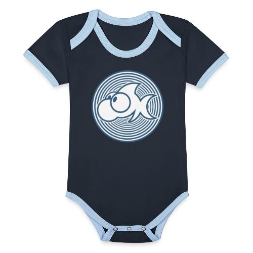 HUH! Fish (color) #002 (Full Donation) - Organic Baby Contrasting Bodysuit