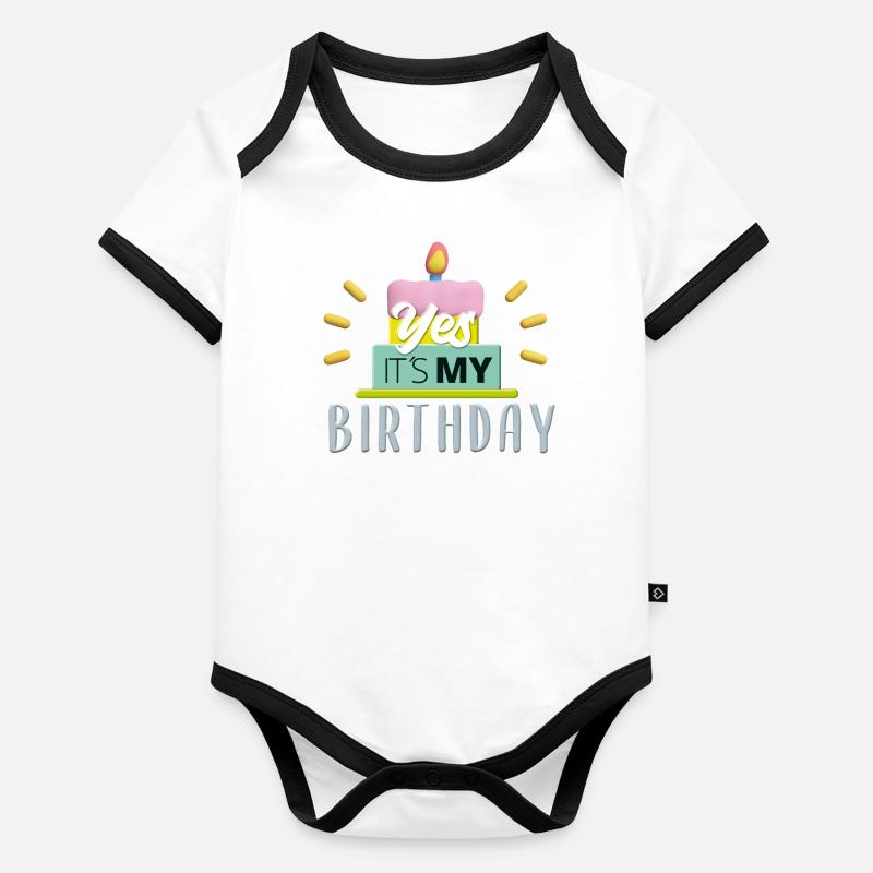 Oui, c’est mon anniversaire - Oui, c’est mon anniversaire! Body Bébé bio contrasté manches courtes