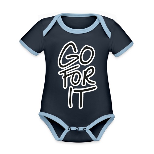 Go for it! - Baby contrasterend bio-rompertje met korte mouwen