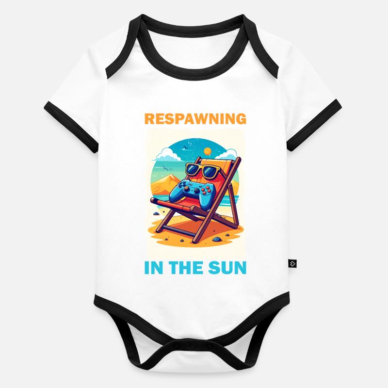 Vacances de jeu à la plage Body Bébé bio contrasté manches courtes