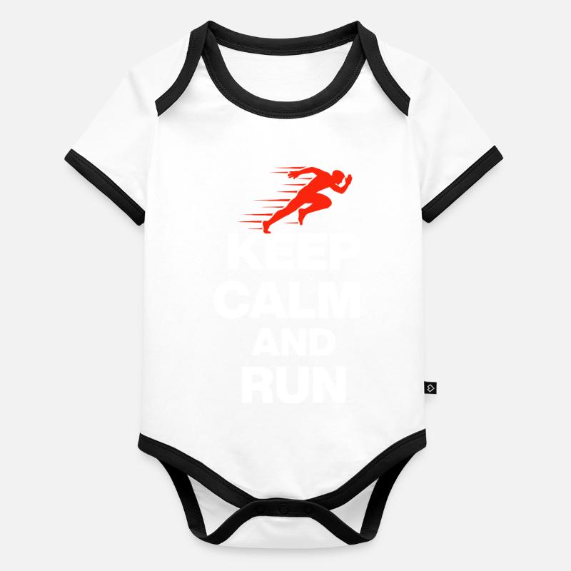 KEEP CALM AND RUN! Baby Bio-Kurzarm-Kontrastbody