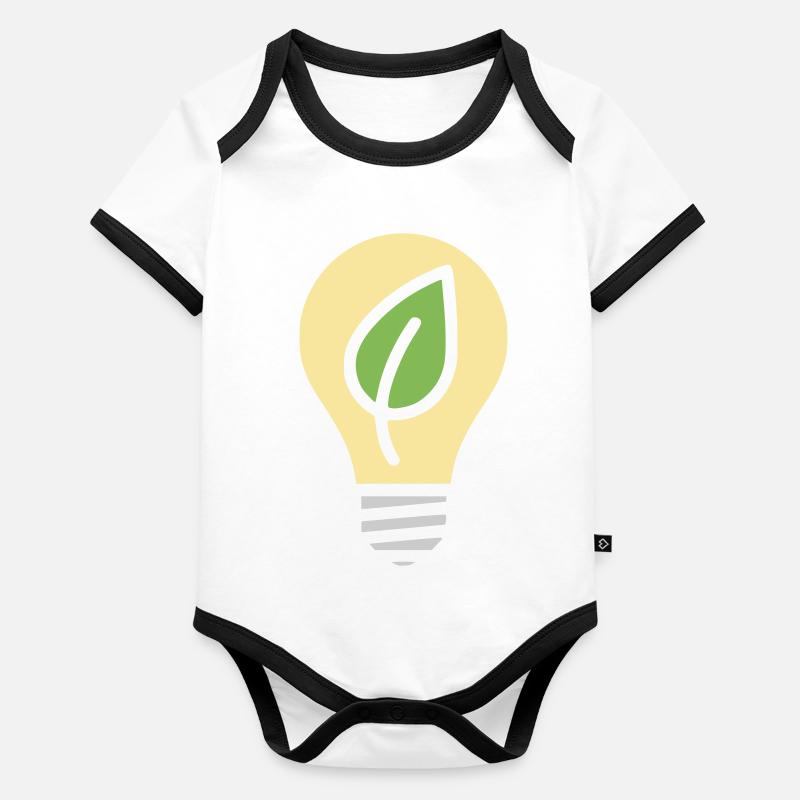 Glühbirne Umwelt Strom Baby Bio-Kurzarm-Kontrastbody
