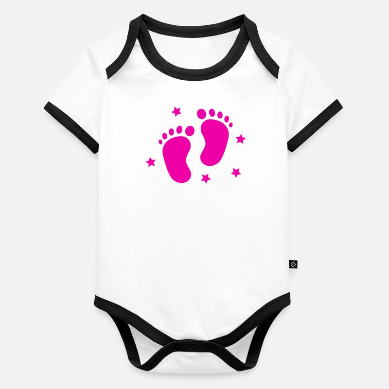 mädchen Füßchen Baby Bio-Kurzarm-Kontrastbody
