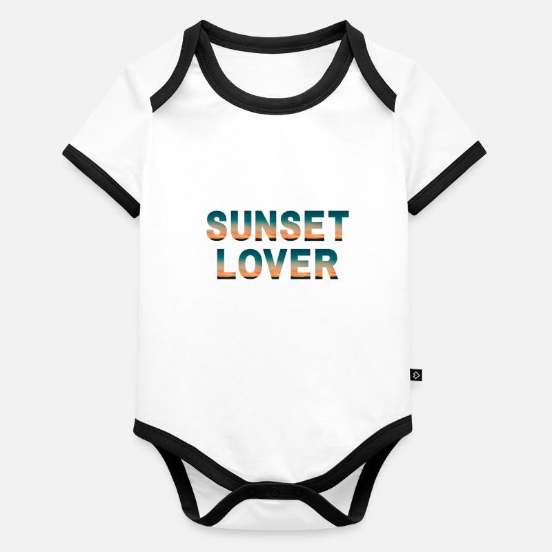 Amoureux du coucher du soleil Body Bébé bio contrasté manches courtes