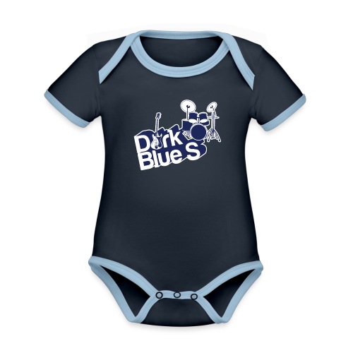 Dark Blue S logo - Organic Baby Contrasting Bodysuit