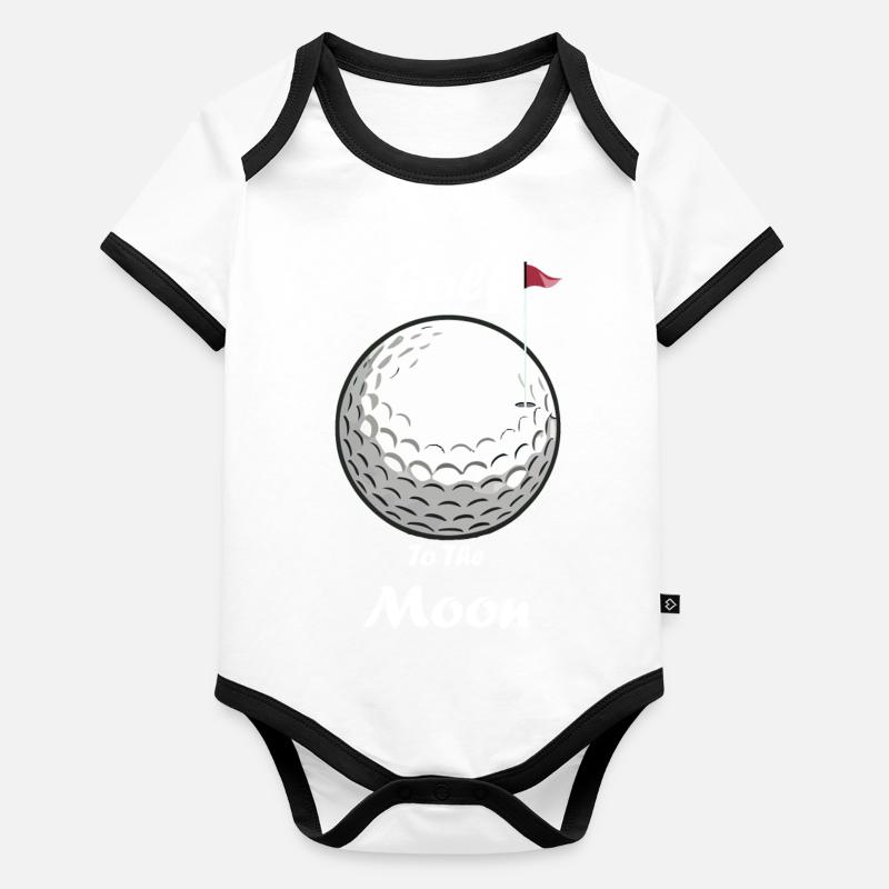 Du golf à la lune Body Bébé bio contrasté manches courtes