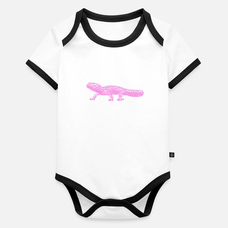Gecko léopard Body Bébé bio contrasté manches courtes