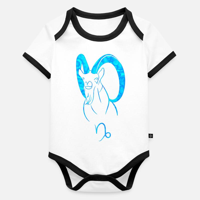 Bouquetin Body Bébé bio contrasté manches courtes