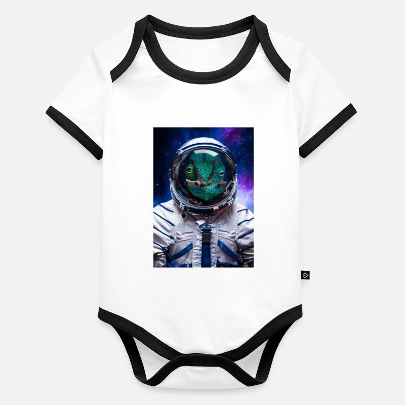 Panther Chameleon Spaceman Astronaut Organic Baby Contrasting Bodysuit
