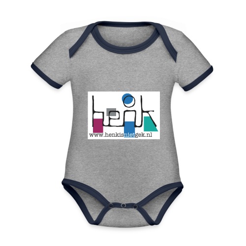 henkisnietgek-logo - Baby contrasterend bio-rompertje met korte mouwen