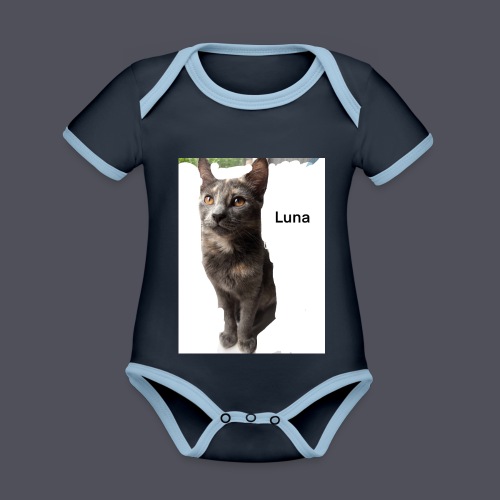 Luna The Kitten and Quote Combination - Organic Baby Contrasting Bodysuit