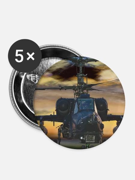 Hubschrauber - Buttons mittel 32 mm (5er Pack) - Weiß