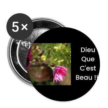 Gottes Streetwear ist wunderschön!! - Buttons mittel 32 mm (5er Pack) - Weiß - Vorne