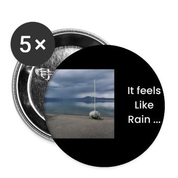 Streetwear fühlt sich an wie Regen - Buttons mittel 32 mm (5er Pack) - Weiß - Vorne