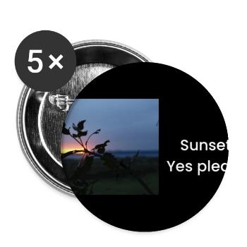 Streetwear Sunset ?Yes Please ! - Lot de 5 moyens badges (32 mm) - blanc - Devant