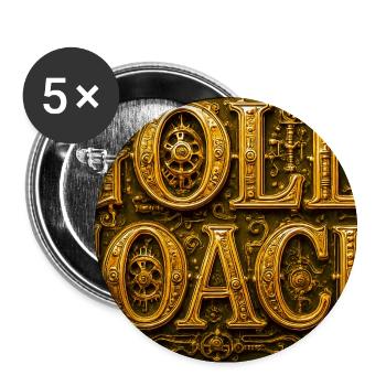 GeleID-Set im Steampunk-Stil - Buttons mittel 32 mm (5er Pack) - Weiß - Vorne