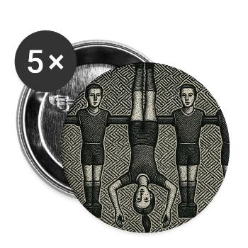 Handstand auf Balkensymmetrie - Buttons mittel 32 mm (5er Pack) - Weiß - Vorne