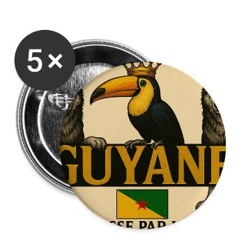Guyana-Königstukan und Wölfe - Buttons mittel 32 mm (5er Pack) - Weiß - Vorne
