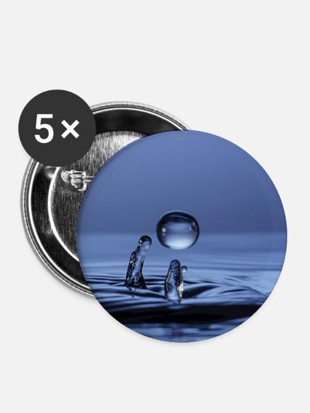 Bunte Flüssigkeit Abstrakt - Buttons mittel 32 mm (5er Pack) - Weiß