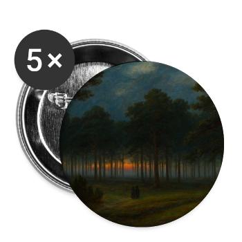Crépuscule dans la forêt sombre - Lot de 5 moyens badges (32 mm) - blanc - Devant