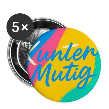 Kunter Mutig Farbrausch - Buttons mittel 32 mm (5er Pack) - Weiß - Vorne