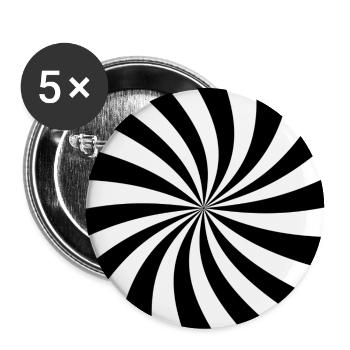 Hypnotic Black and White Spiral - Buttons medium 1.26"/32 mm (5-pack) - white - Front
