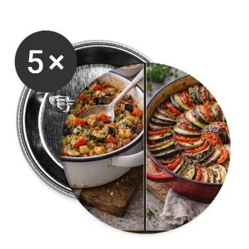 Ratatouille vs Sinen'kie - Buttons mittel 32 mm (5er Pack) - Weiß - Vorne