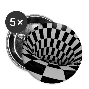 Tunnel Carreaux Noir et Blanc - Lot de 5 moyens badges (32 mm) - blanc - Devant