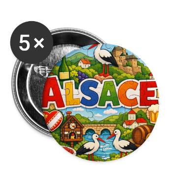 Alsace Colorful and Traditions chalkboard puzzle - Buttons medium 1.26"/32 mm (5-pack) - white - Front