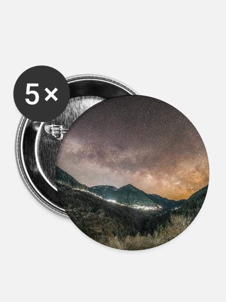 Die Milchstraße oberhalb der Agrafa-Berge - Buttons mittel 32 mm (5er Pack) - Weiß