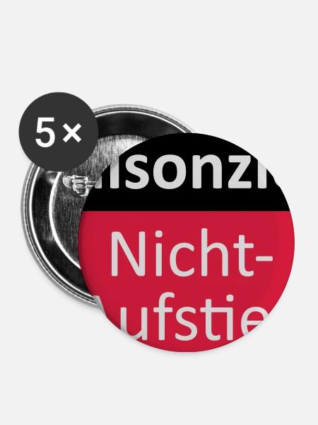 Aufstieg / Nichtaufstieg - Buttons mittel 32 mm (5er Pack) - Weiß