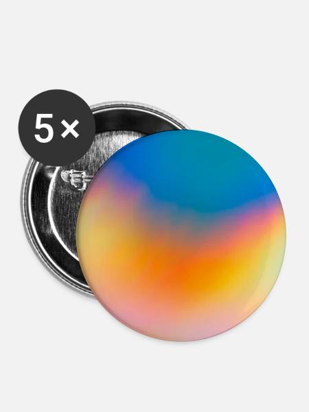 Farbwellen Gradientkulisse - Buttons mittel 32 mm (5er Pack) - Weiß
