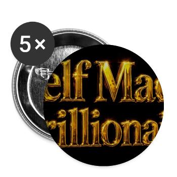 Self Made Billionaire - Buttons medium 1.26"/32 mm (5-pack) - white - Front