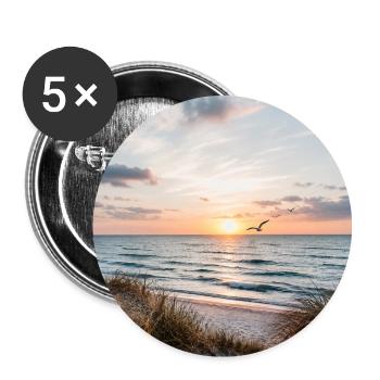 Sonnenuntergang am Dünenstrand - Buttons mittel 32 mm (5er Pack) - Weiß - Vorne