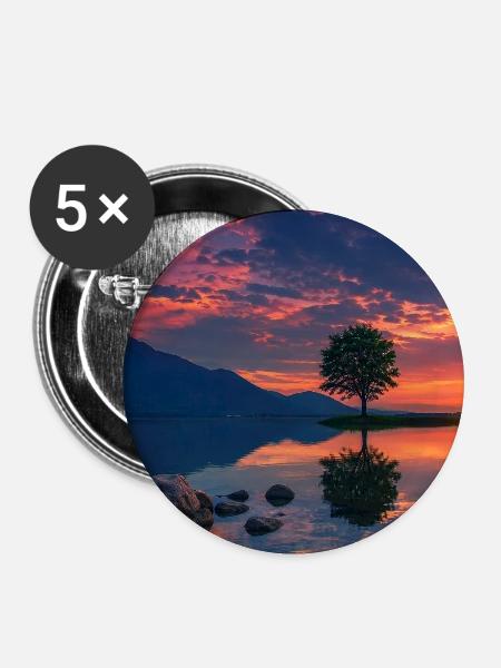Nature2 - Buttons mittel 32 mm (5er Pack) - Weiß