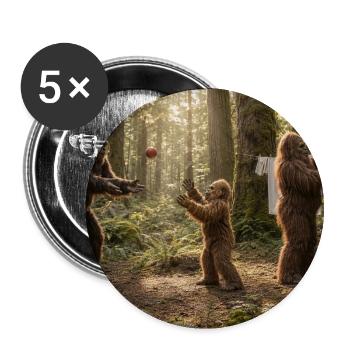 Bigfoot Playtime Familienwald - Buttons mittel 32 mm (5er Pack) - Weiß - Vorne
