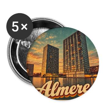 MEINE STADT - Buttons mittel 32 mm (5er Pack) - Weiß - Vorne