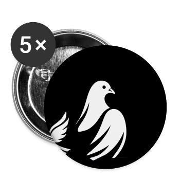 Fliegende Tauben Freiheit - Buttons mittel 32 mm (5er Pack) - Weiß - Vorne