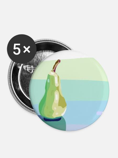 Stift auf pastellfarbener Oberfläche - Buttons mittel 32 mm (5er Pack) - Weiß