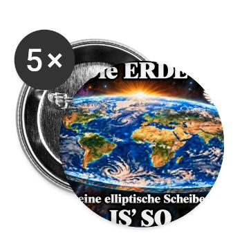 Die Erde -  elliptische Scheibe - Buttons mittel 32 mm (5er Pack) - Weiß - Vorne