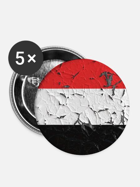 Jemen - Buttons mittel 32 mm (5er Pack) - Weiß