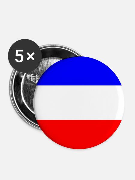 Flaggenbauern protestieren - Buttons mittel 32 mm (5er Pack) - Weiß