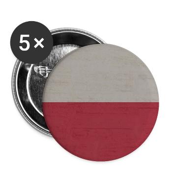 Polnische Flagge - Buttons mittel 32 mm (5er Pack) - Weiß - Vorne