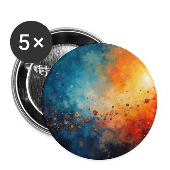 Aube Cosmic Abstract Splash - Lot de 5 moyens badges (32 mm) - blanc - Devant