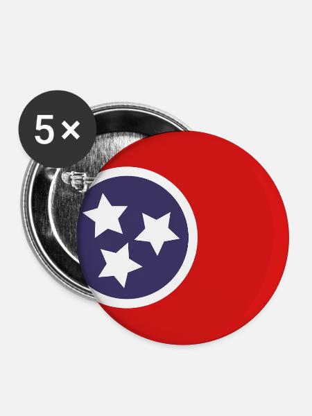 Tennessee-Flagge - Buttons mittel 32 mm (5er Pack) - Weiß