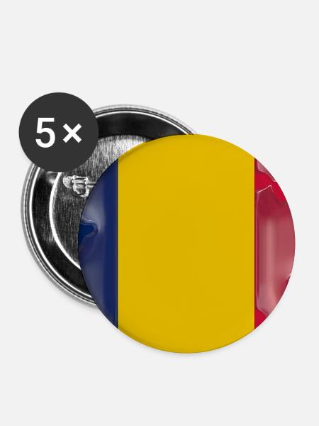 Geschenk für Tschad - Buttons mittel 32 mm (5er Pack) - Weiß