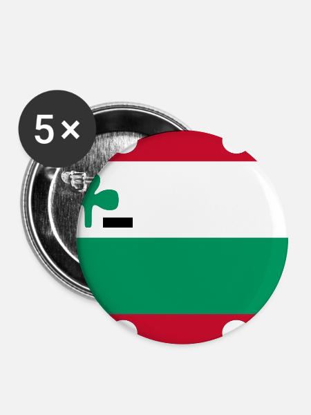 Meppeldag-Flaggenlogo – Urban Style - Buttons mittel 32 mm (5er Pack) - Weiß